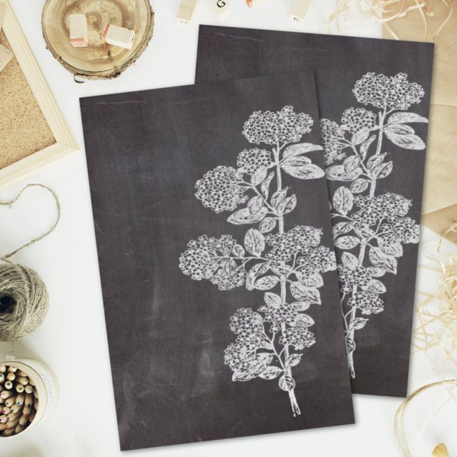 Bohemian Chic french country chalkboard botanical Tissue Paper (Bohemian Chic french country chalkboard botanical Tissue Paper)