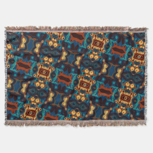 Bohemian-chic Liquid Energy Maximalist  Throw Blanket