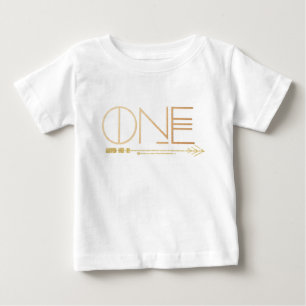 Bohemian Chic One   Tribal Gold Foil Baby T-Shirt