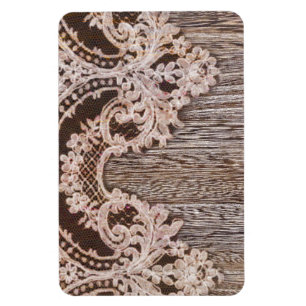 bohemian chic western country wood floral lace magnet