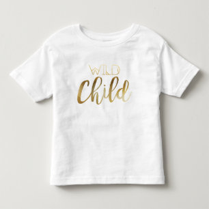 Bohemian Chic Wild Child   Tribal Gold Foil Toddler T-Shirt