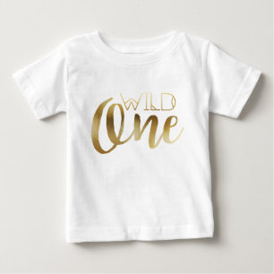 Bohemian Chic Wild One   Tribal Gold Foil Baby T-Shirt