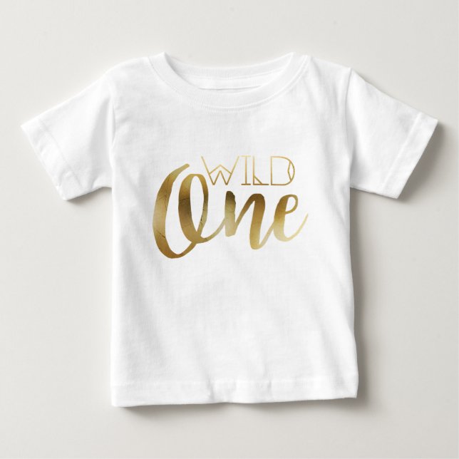 Bohemian Chic Wild One | Tribal Gold Foil Baby T-Shirt (Front)