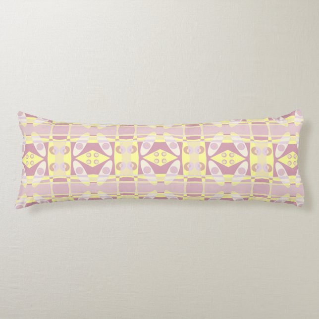 Bohemian Chintz 104 Pastel Yellow Dusty Pink Body Cushion (Front)