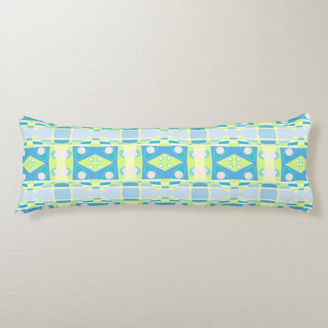 Bohemian Chintz 20 Pastel Green Blue Pink Body Cushion (Front)