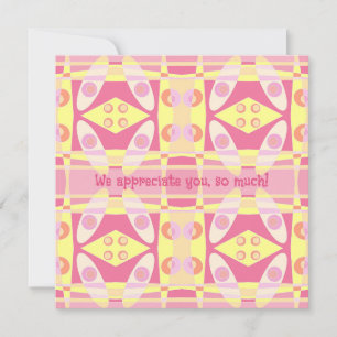 Bohemian Chintz 24 Bubblegum Pink Yellow Gratitude Card
