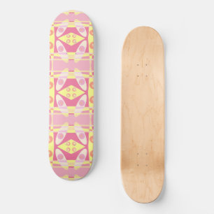 Bohemian Chintz 24 Bubblegum Pink Yellow Orange Skateboard