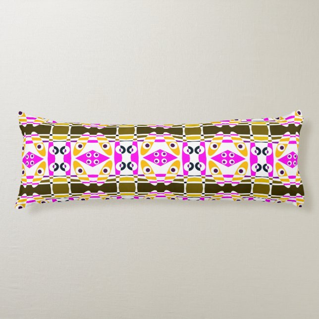 Bohemian Chintz 41 Orange Olive Fuchsia Pink  Body Cushion (Front)