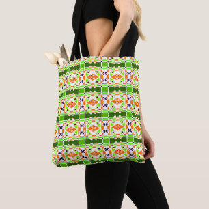 Bohemian Chintz 42 Green Orange Tote Bag