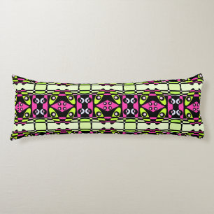 Bohemian Chintz 47 Lime Green Pink Black Body Cushion