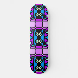 Bohemian Chintz 48 Purple Blue Black  Skateboard
