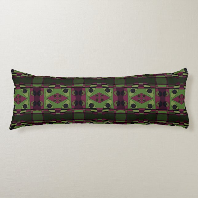 Bohemian Chintz 81 Dusty Magenta Green Body Cushion (Front)