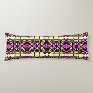Bohemian Chintz 83 Yellow Pink Black Body Cushion