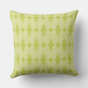 Bohemian Chintz Illustration Micro Pear Green Cushion