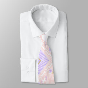 Bohemian Chintz Illustration Pastel Pink Lavender Tie