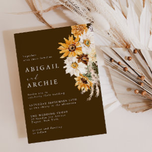 Bohemian Chocolate & Sunshine Wedding Invitation