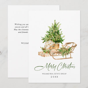 Bohemian Christmas Composition Corporate Greeting Holiday Card