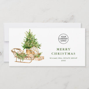 Bohemian Christmas Composition Corporate Greeting Holiday Card