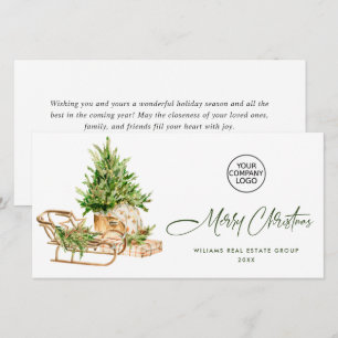Bohemian Christmas Composition Corporate Greeting Holiday Card