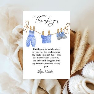Bohemian Clothes Baby Shower Thank You Card