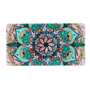 Bohemian Colorful Watercolor Floral Mandala