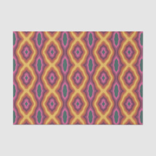Bohemian Colour Palette Wavy Lattice Pattern Art Tissue Paper