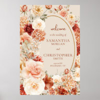Bohemian colourful fall floral sage rusty Welcome