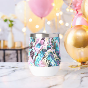 Bohemian Colourful Pastel Fractal Marble Abstract