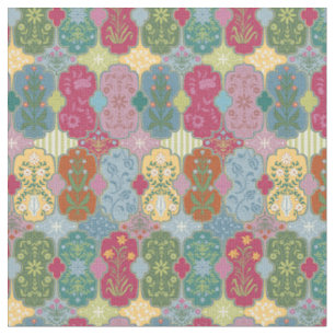 Bohemian Colourful Patchwork Pattern Fabric