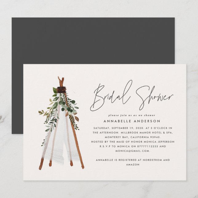 Bohemian contemporary teepee botanical summery (Front/Back)