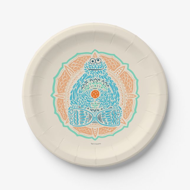 Bohemian Cookie Monster Paper Plate (Front)