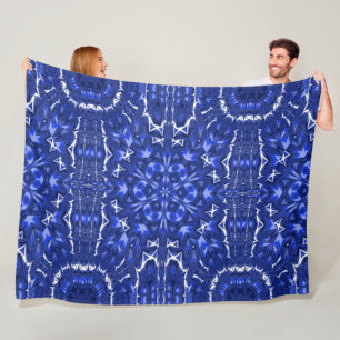Bohemian Country Daisy 2 Blue Floral Cosy Fleece Blanket