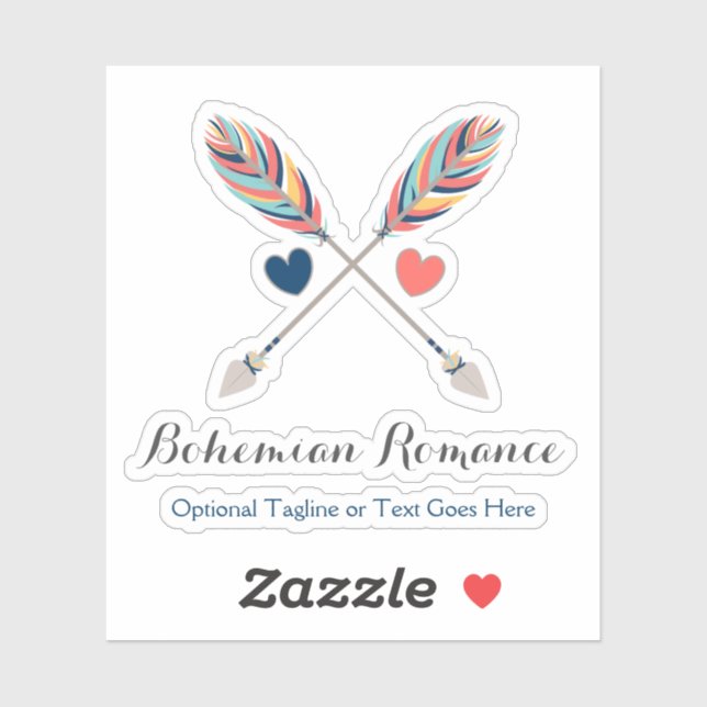Bohemian Crossed Arrows & Hearts Name Logo (Sheet)