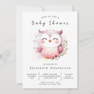 Bohemian Custom Owl Baby Shower Invitation
