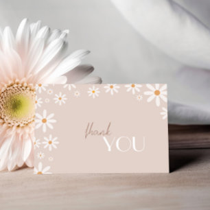 Bohemian Daisy Baby in Bloom Baby Shower Thank You Card