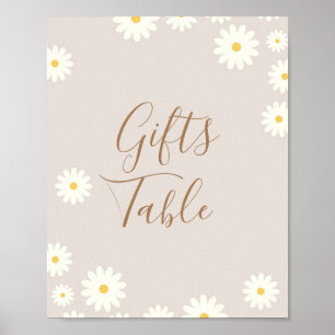 Bohemian Daisy Floral Baby Shower Gifts Table Sign
