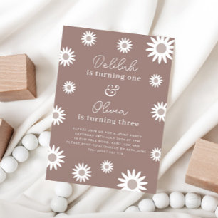 Bohemian Daisy Joint Birthday Invitation