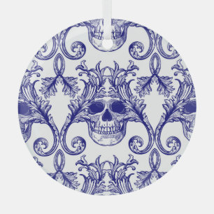 Bohemian damask, skull seamless ornament. glass tree decoration