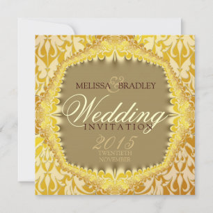Bohemian Damask Vintage Wedding Invitations