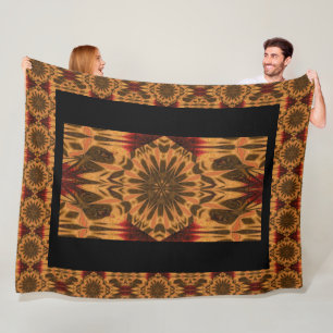 Bohemian Dandelion Petals 1 Floral Pattern  Fleece Blanket