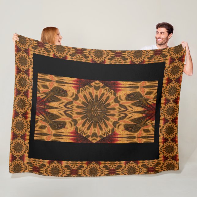 Bohemian Dandelion Petals 1 Floral Pattern  Fleece Blanket (In Situ)