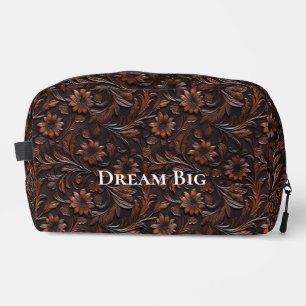 Bohemian Dark Brown Flowers Dopp Kit