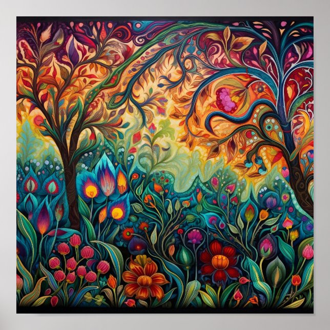 Bohemian decor tapestry print (Front)