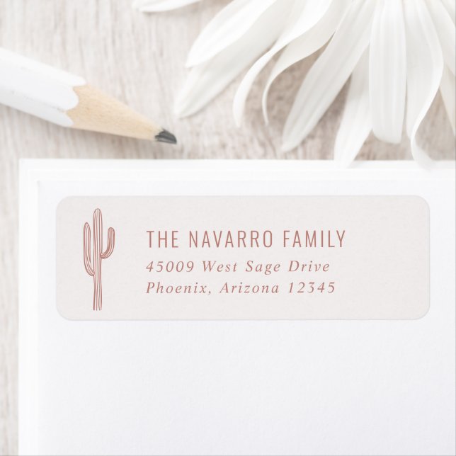 Bohemian Desert Cactus Address Label (Insitu)