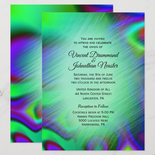 Bohemian Design Wedding Invitations (Front/Back)
