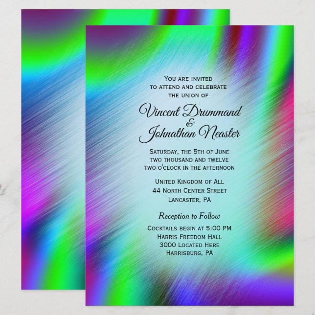 Bohemian Design Wedding Invitations (Front/Back)