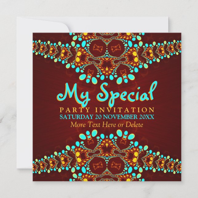 Bohemian Diva Special Event Party Invitation (Front)