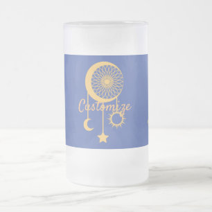 Bohemian Dream Catcher Thunder_Cove Frosted Glass Beer Mug