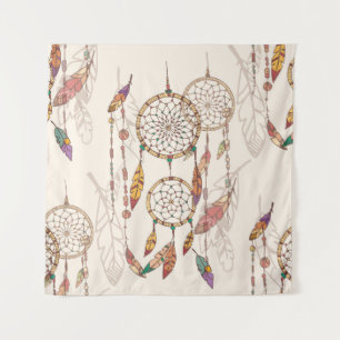 Bohemian dream catcher with beads and feathers, se tapestry