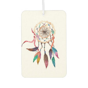 Bohemian Dreamcatcher in Vibrant Watercolor Paint Car Air Freshener